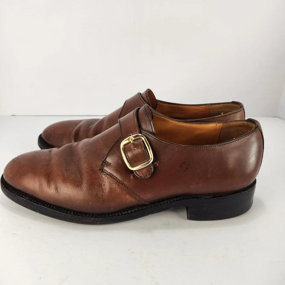 Bowen Made In England Men's Dressy Brown Leather Shoes Size 6.5